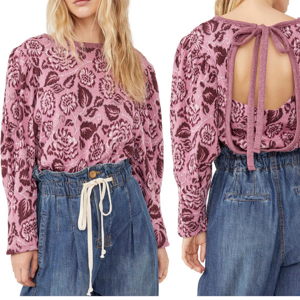 Free People Pink Mauve Top